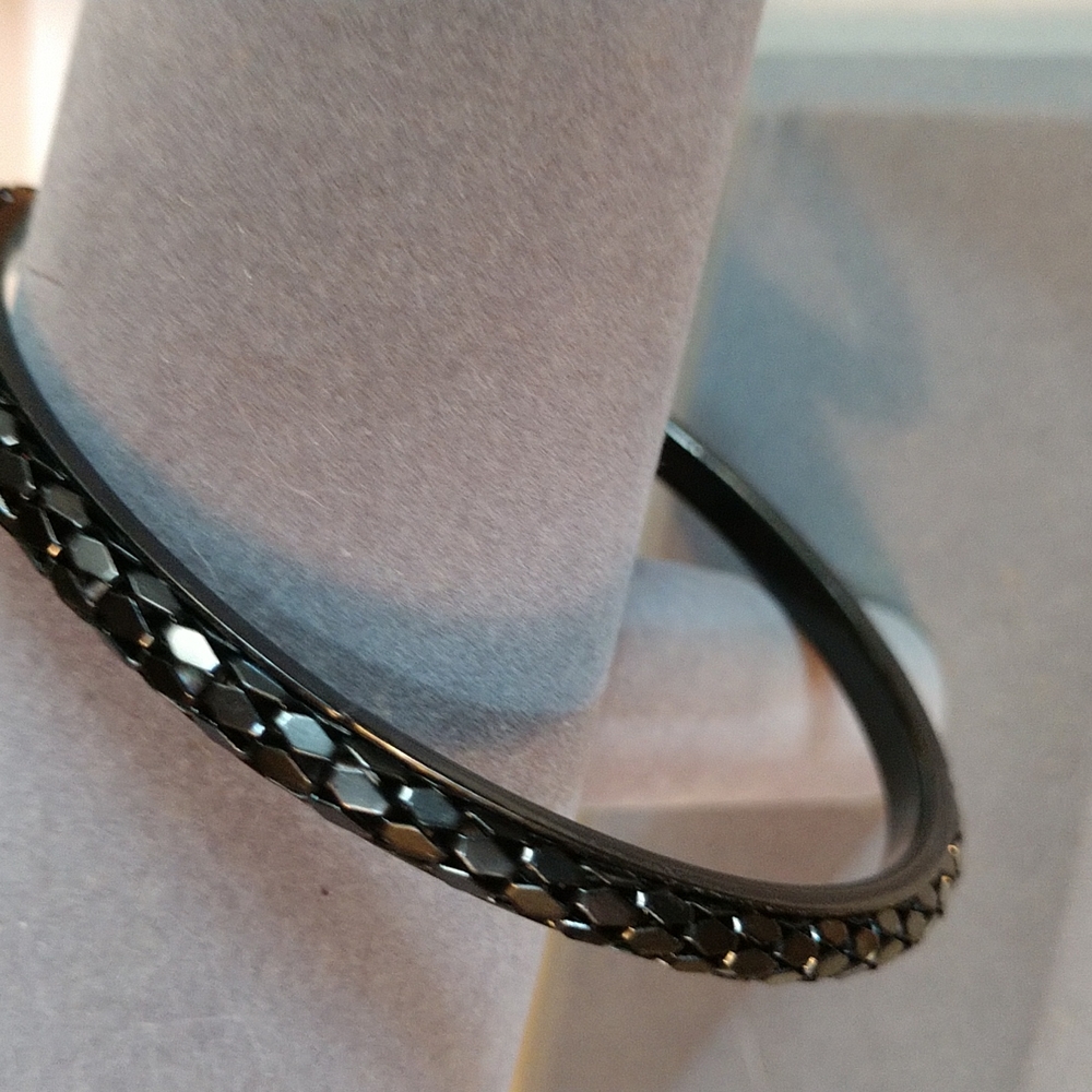 #3 VINTAGE Marquis cut Jets Bangle Bracelet